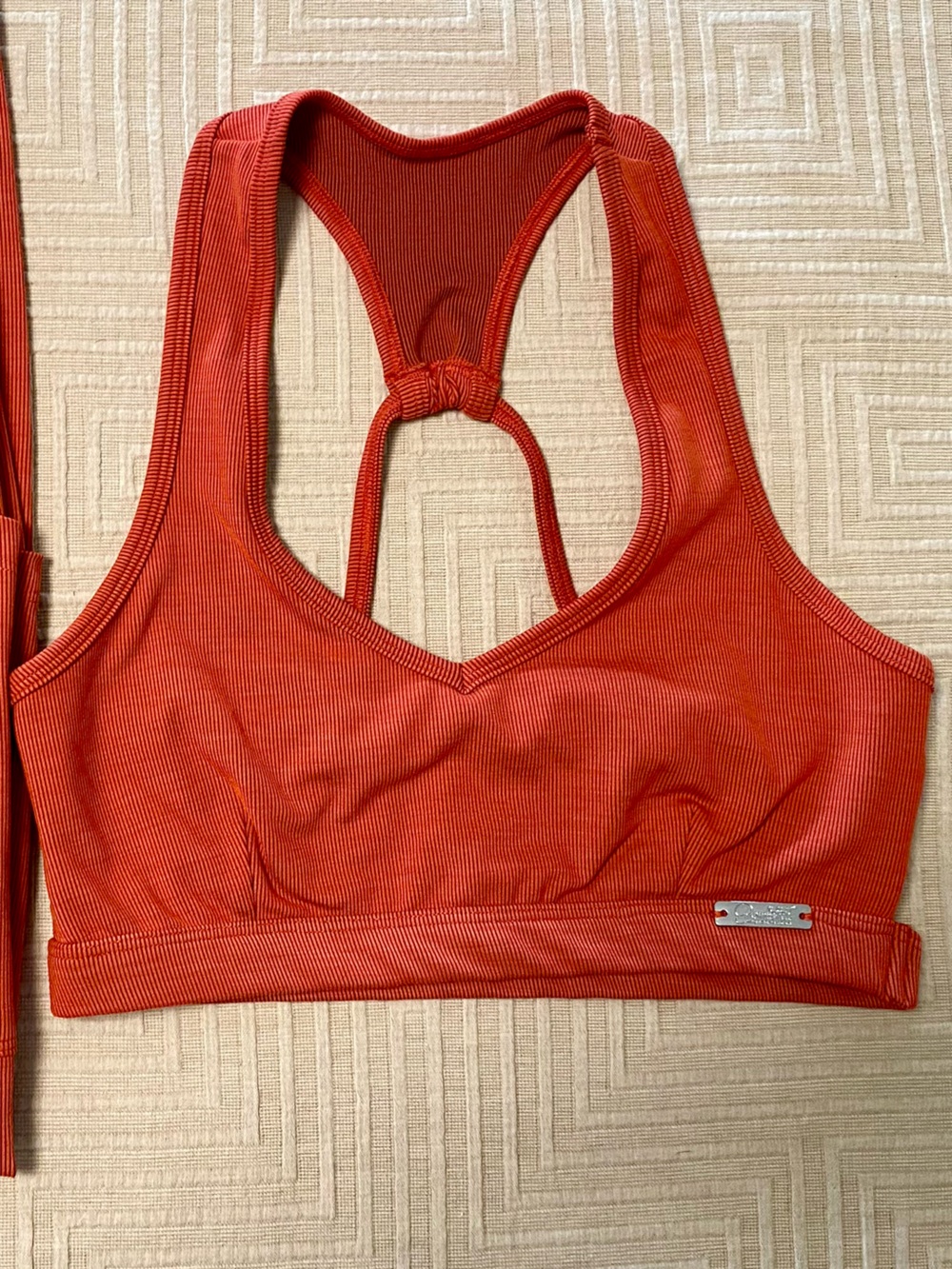 Bombshell Sportswear Burnt Orange Power Rib Sports Bra - Women's Activewear